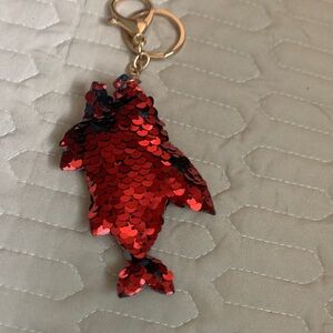 NWOT Red Sequin Fish Keychain